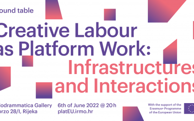 Najava okruglog stola ‘Kreativni rad kao platformski rad: Infrastrukture i interakcije’